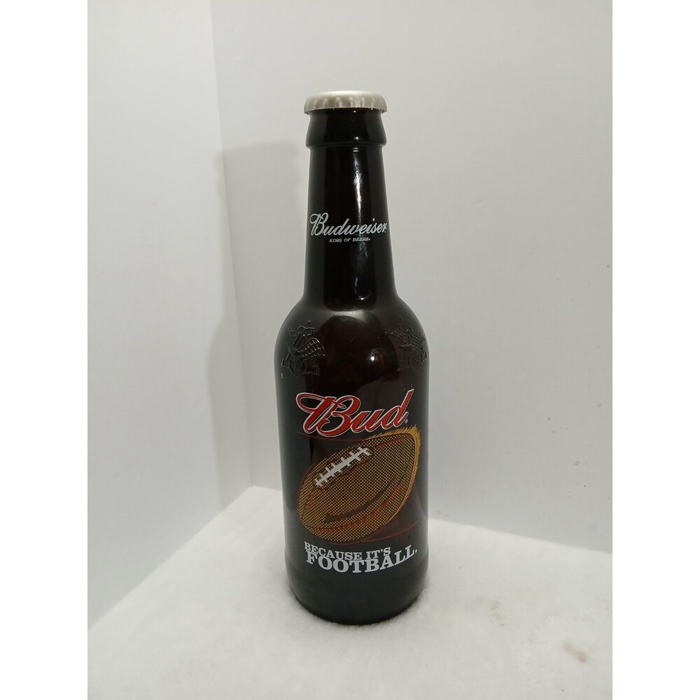 Budweiser Jumbo Beer Bottle 15” BECAUSE IT'S FOOTBLL W/ Lid Decor‎ Man Cave